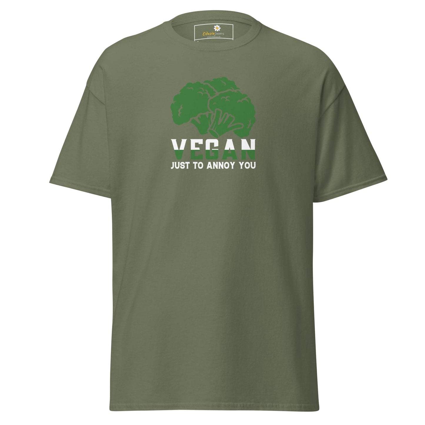 Unisex classic tee - GREEN VEGAN TO ANNOY YOU - REGULAR - Military Green / S