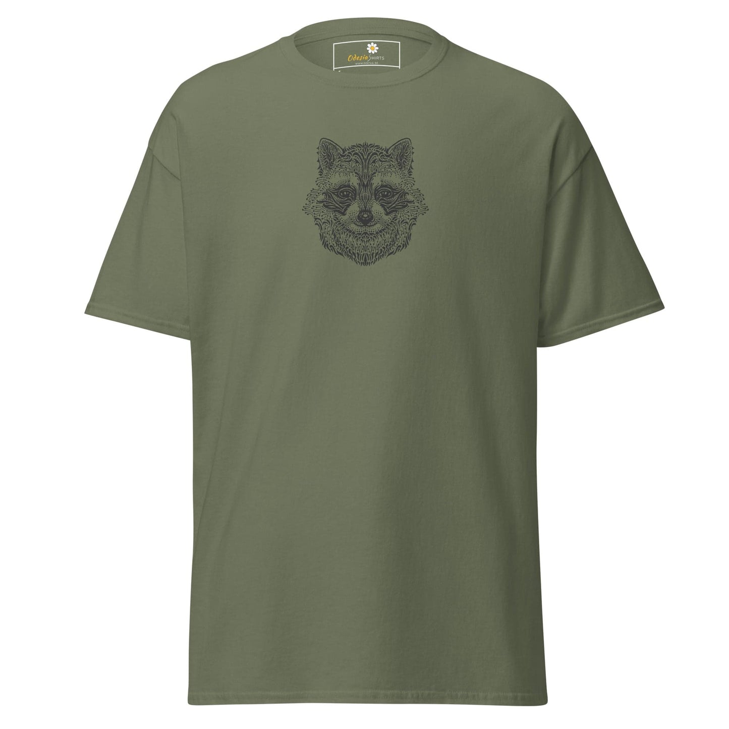Unisex classic tee - WILD LIFE RACCOON - REGULAR - Military Green / S