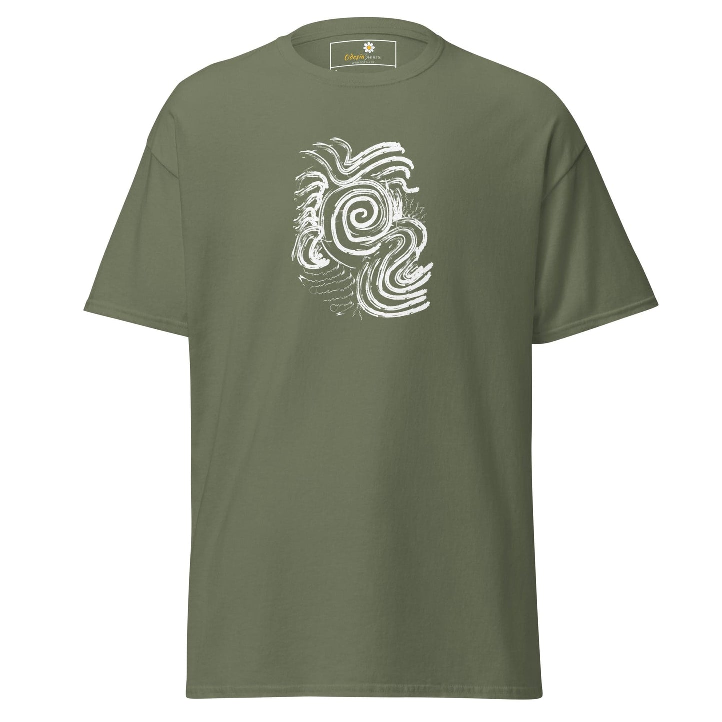 Unisex classic tee - ABSTRACT SUNLIGHT WAVES - REGULAR - Military Green / S