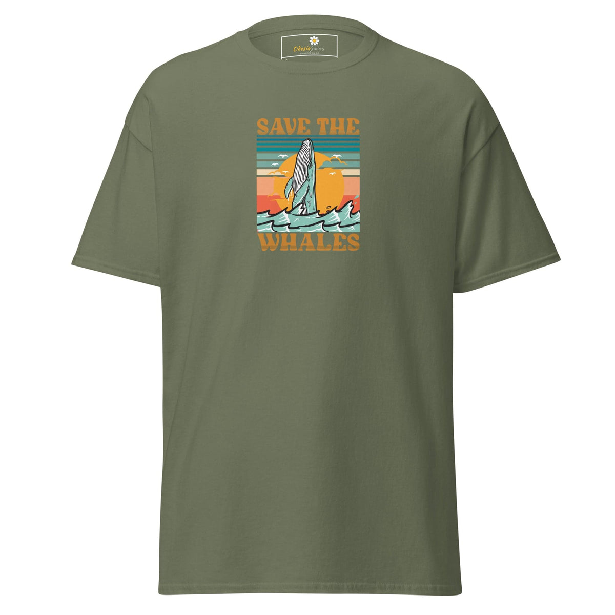 Unisex classic tee - WILD LIFE SAVE THE WHALES - REGULAR - Military Green / S