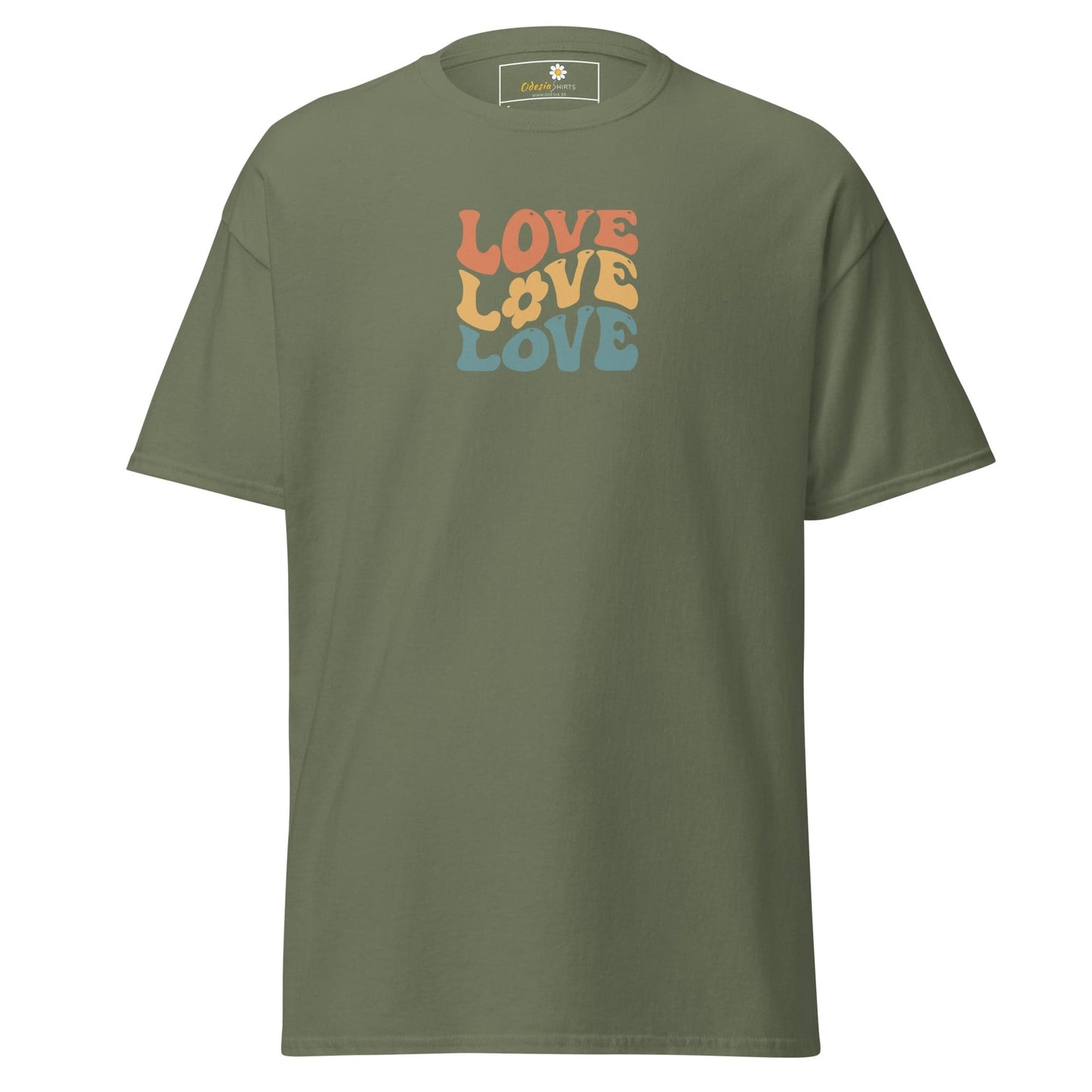 Unisex classic tee - TEXT POSITIVE LOVE LOVE LOVE - REGULAR - Military Green / S
