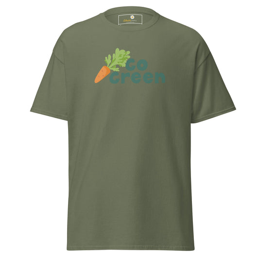 Unisex classic t-shirt - VEGAN GO GREEN - REGULAR - Military Green / S