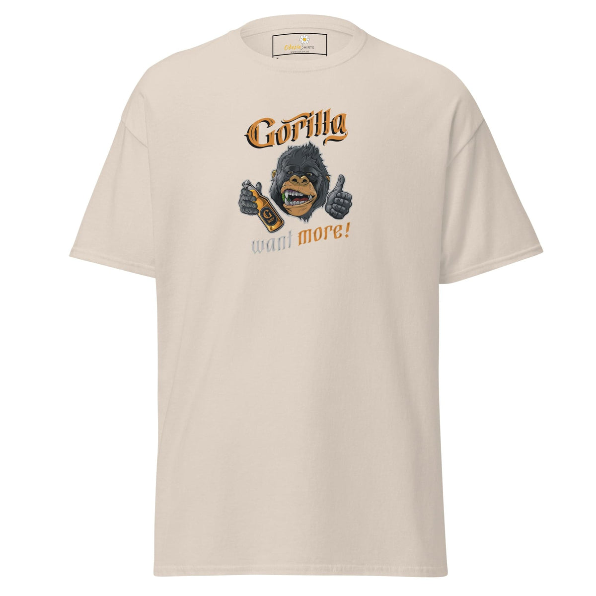 Unisex classic t-shirt - FUN WILD LIFE GORILLA WANT MORE - REGULAR - Natural / S