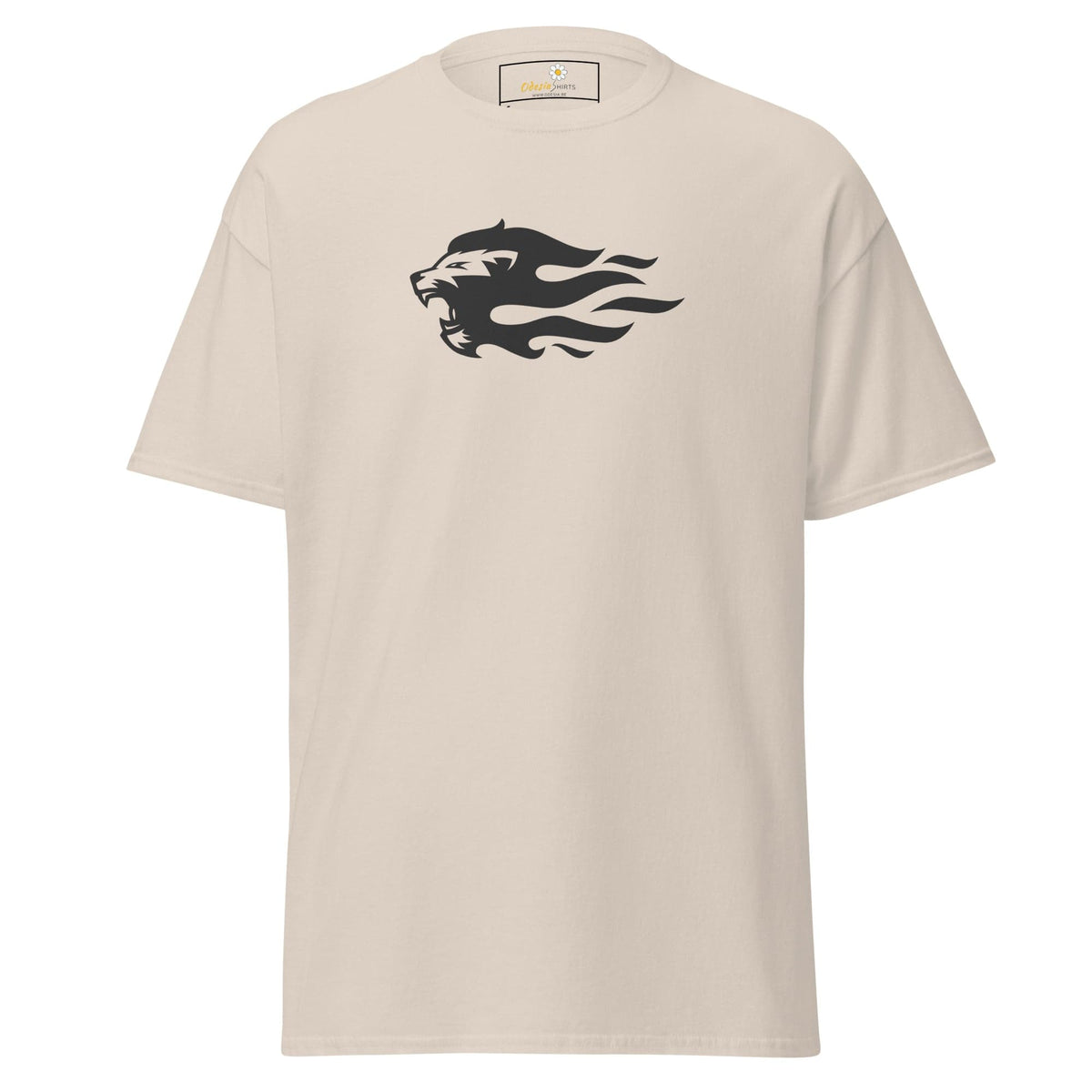 Unisex classic tee - WILD LIFE LION HEAD FLAME - REGULAR - Natural / S