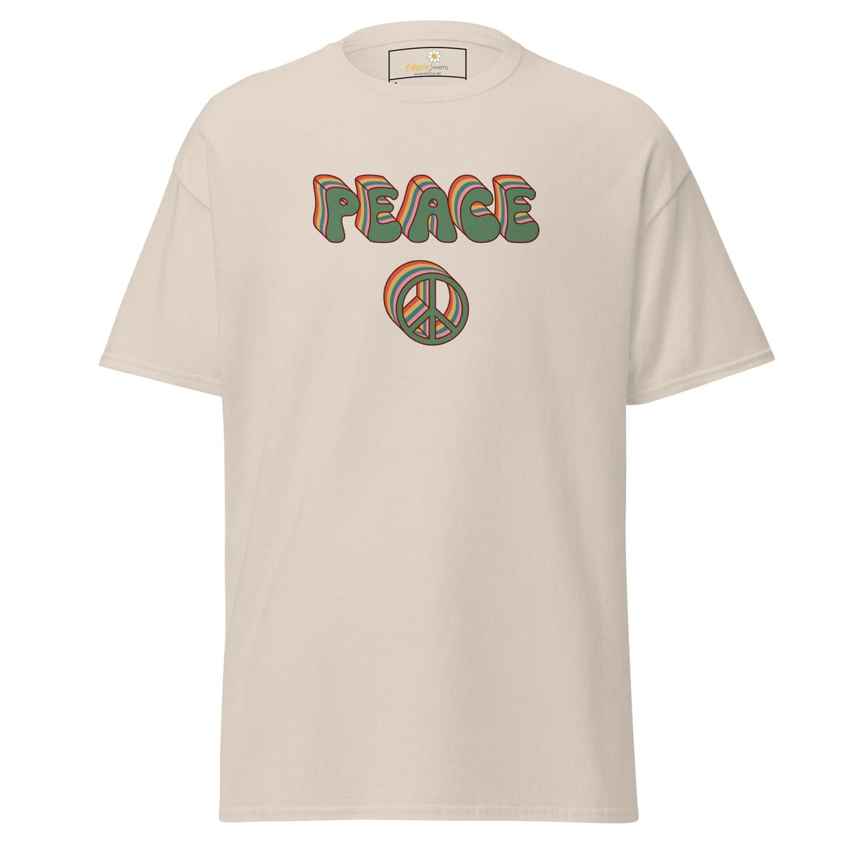 Unisex classic t-shirt - TEXT PEACE - REGULAR - Natural / S