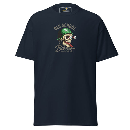 Unisex classic tee - SKULL OLD SCHOOL BIKERS - REGULAR - Navy / S