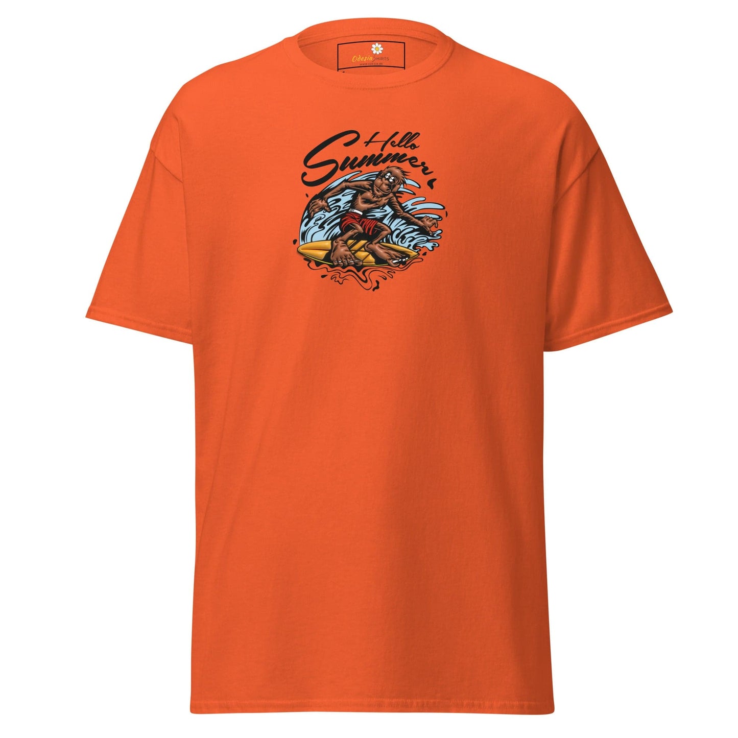 Unisex classic t-shirt - FANTASY SURFING MONKEY - REGULAR - Orange / S