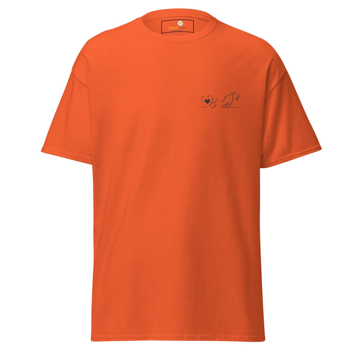 Unisex classic tee - ANIMALS LOVE CAT POCKET - REGULAR - Orange / S