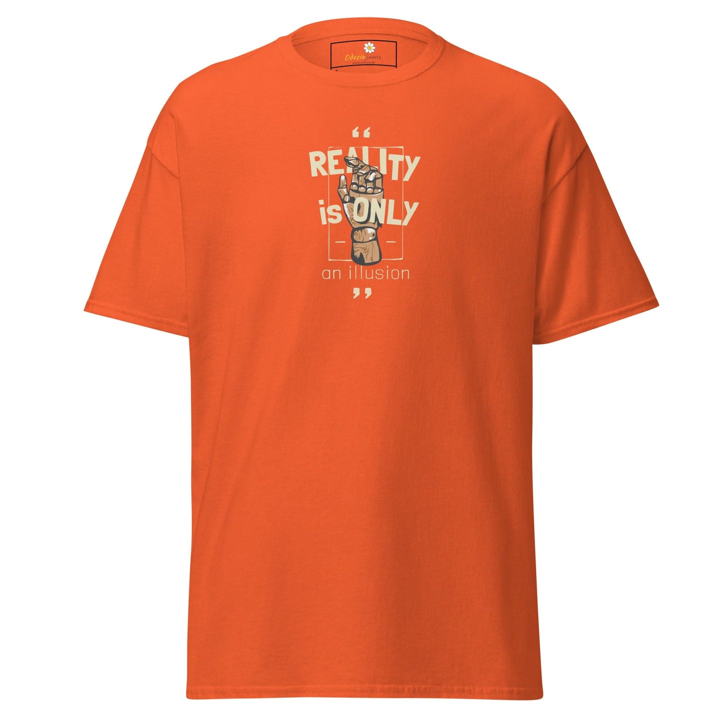Unisex classic tee - MYSTIC TEXT REALITY AN ILLUSION - REGULAR - Orange / S