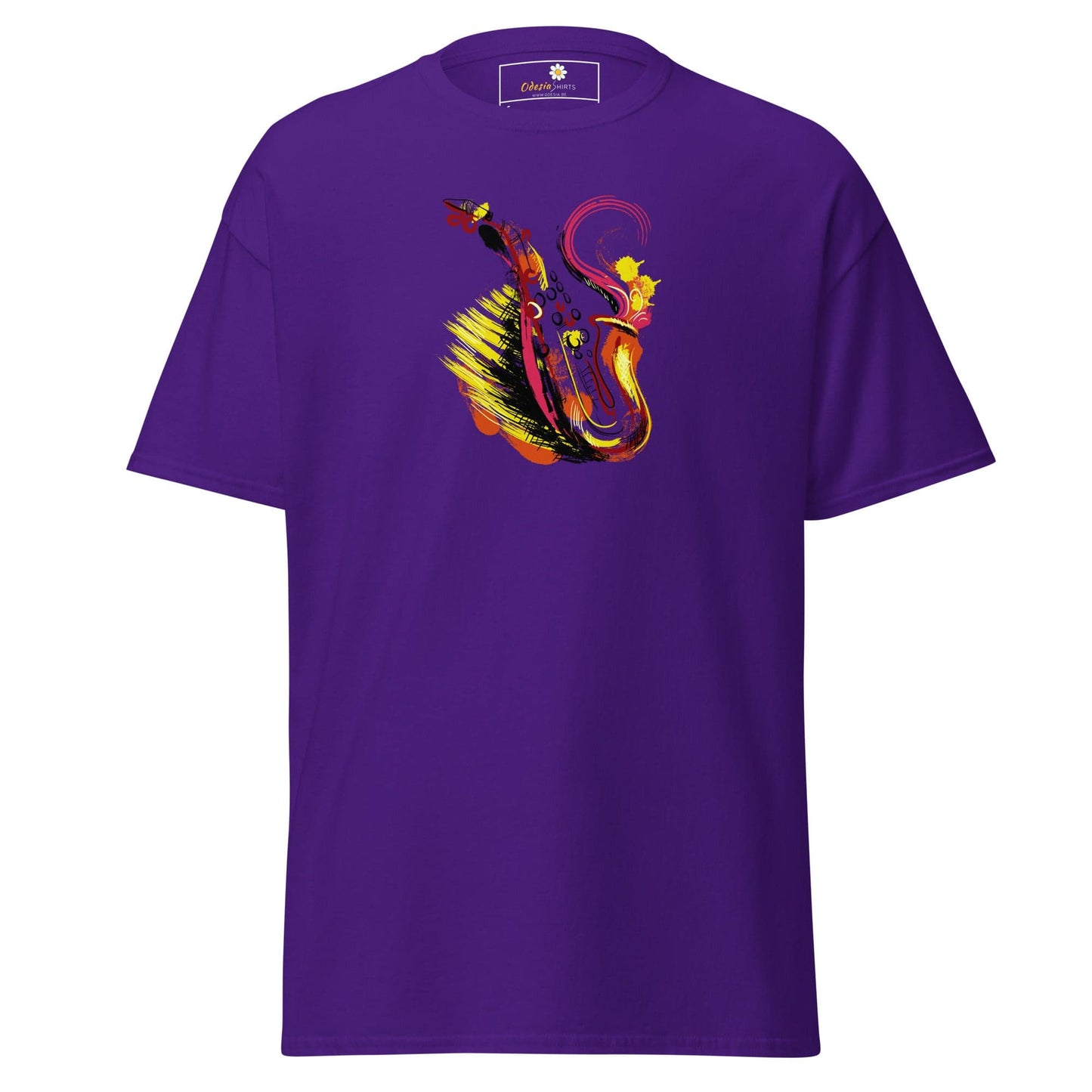 Unisex classic tee - MUSIC SAXOPHONE - REGULAR - Purple / S