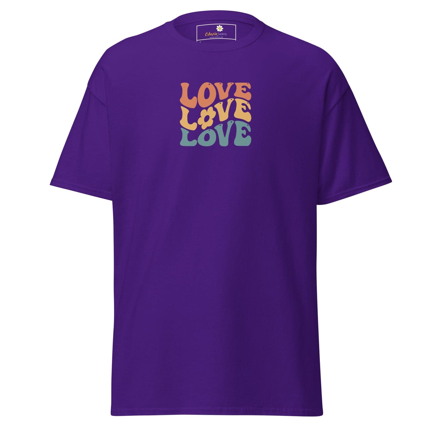 Unisex classic tee - TEXT POSITIVE LOVE LOVE LOVE - REGULAR - Purple / S