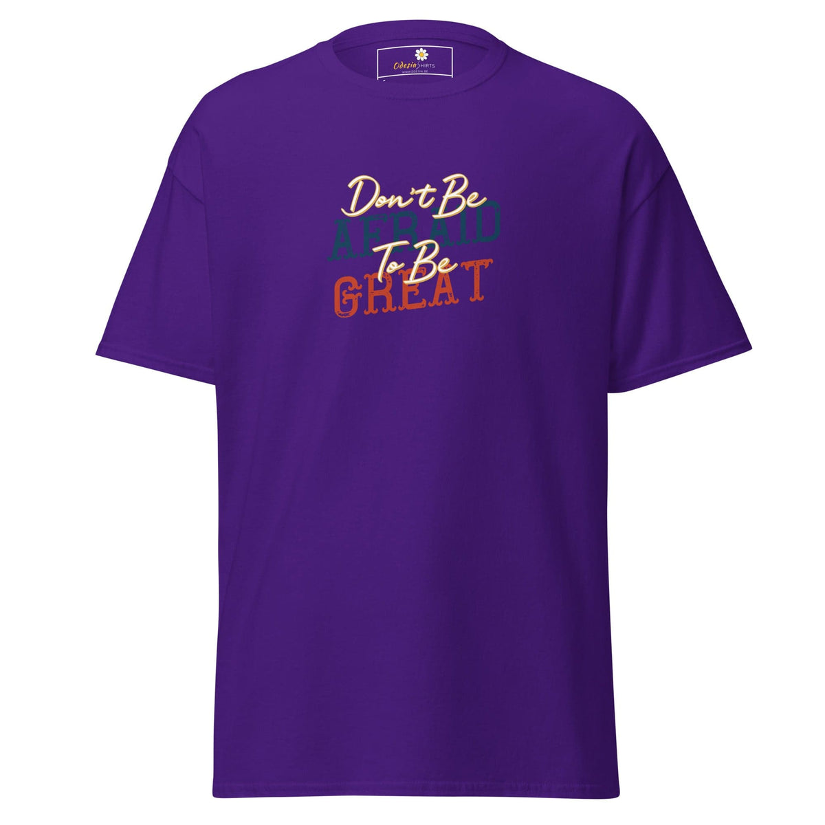 Unisex classic tee - TEXT DONT BE AFFRAID TO BE GREAT - REGULAR - Purple / S