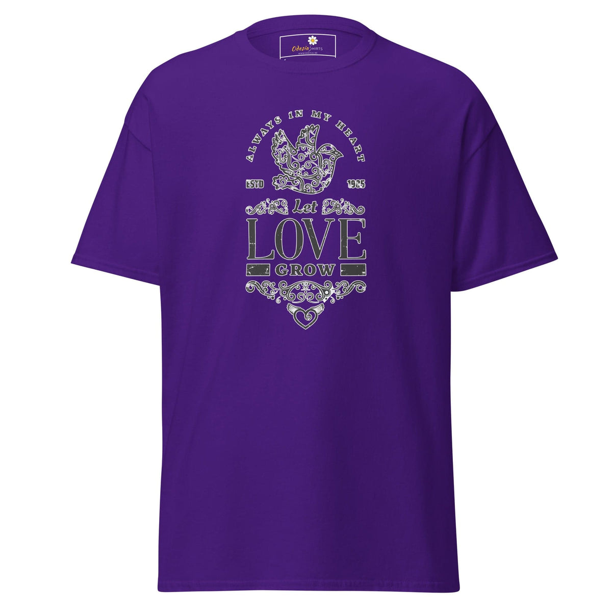 Unisex classic tee - POSITIVE LET LOVE GROW - REGULAR - Purple / S