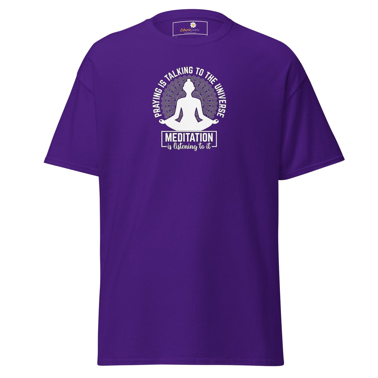 Unisex classic tee - SPIRITUAL MEDITATION IS LISTENING - REGULAR - Purple / S