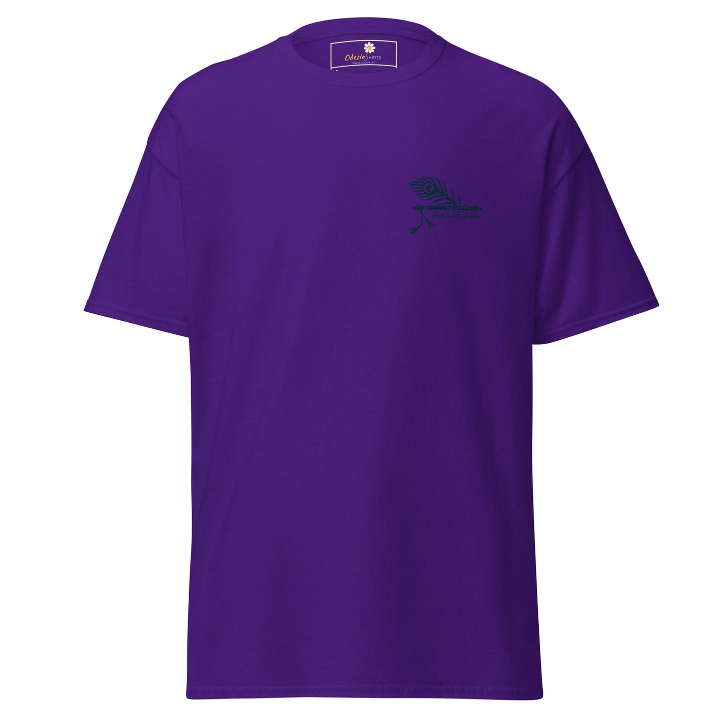 Unisex classic tee - SPIRITUAL KRISHNA’S FLUTE POCKET - REGULAR - Purple / S