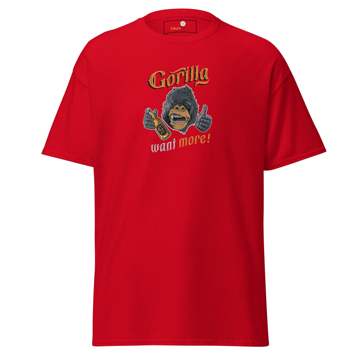 Unisex classic t-shirt - FUN WILD LIFE GORILLA WANT MORE - REGULAR - Red / S