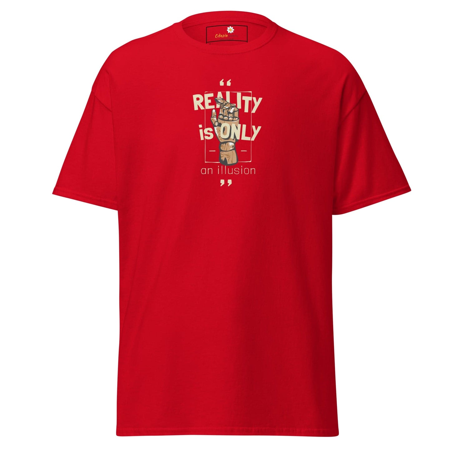 Unisex classic tee - MYSTIC TEXT REALITY AN ILLUSION - REGULAR - Red / S