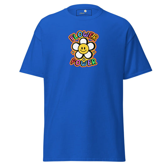 Unisex classic t-shirt - POSITIVE FLOWER POWER - REGULAR - Royal / S