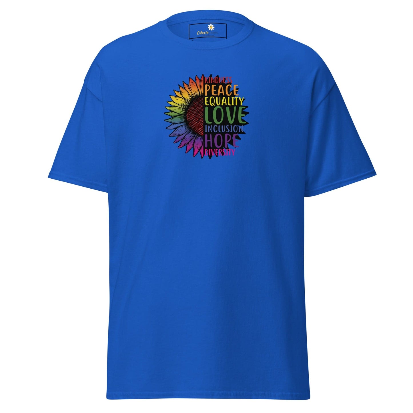 Unisex classic t-shirt - LGBTQ PEACE AND LOVE - REGULAR - Royal / S