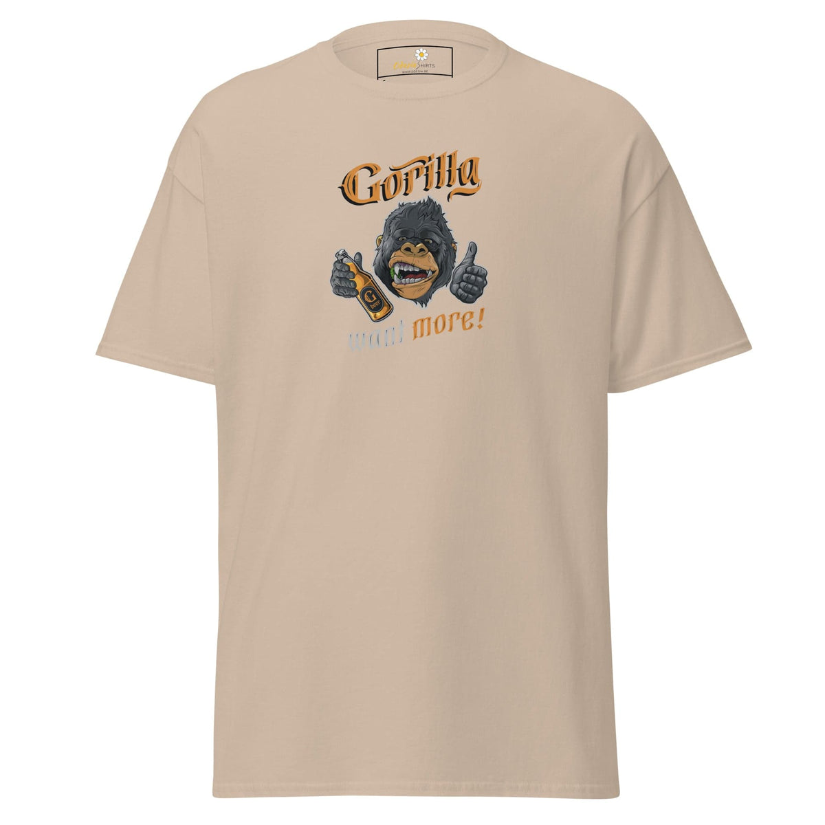 Unisex classic t-shirt - FUN WILD LIFE GORILLA WANT MORE - REGULAR - Sand / S