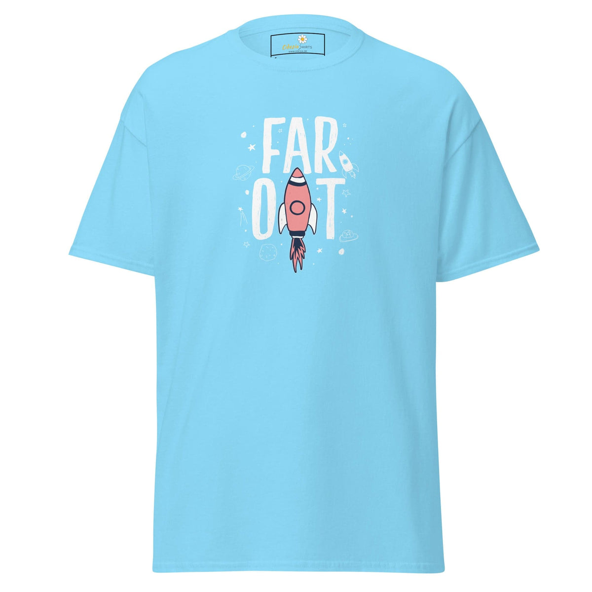 Unisex classic t-shirt - SPACE FAR OUT - REGULAR - Sky / S