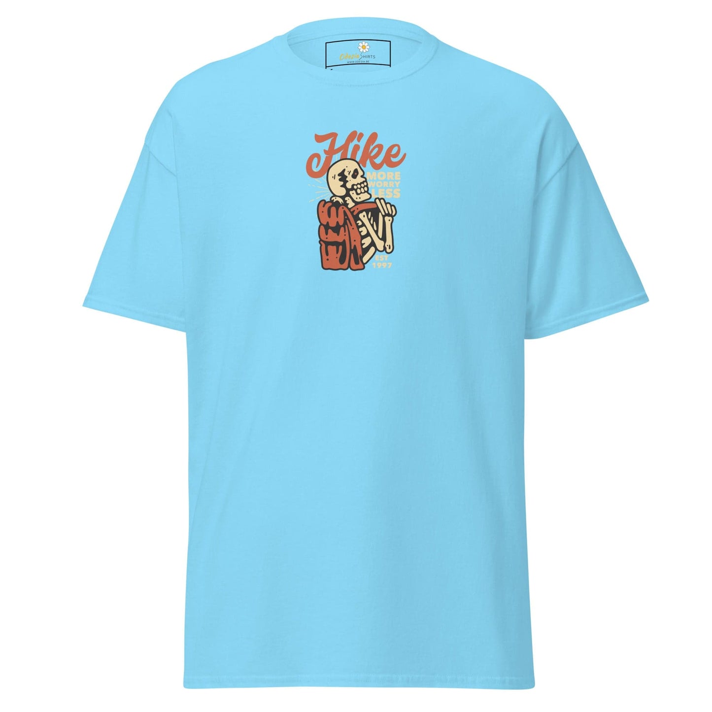 Unisex classic tee - SKULL SPORT HIKE MORE - REGULAR - Sky / S