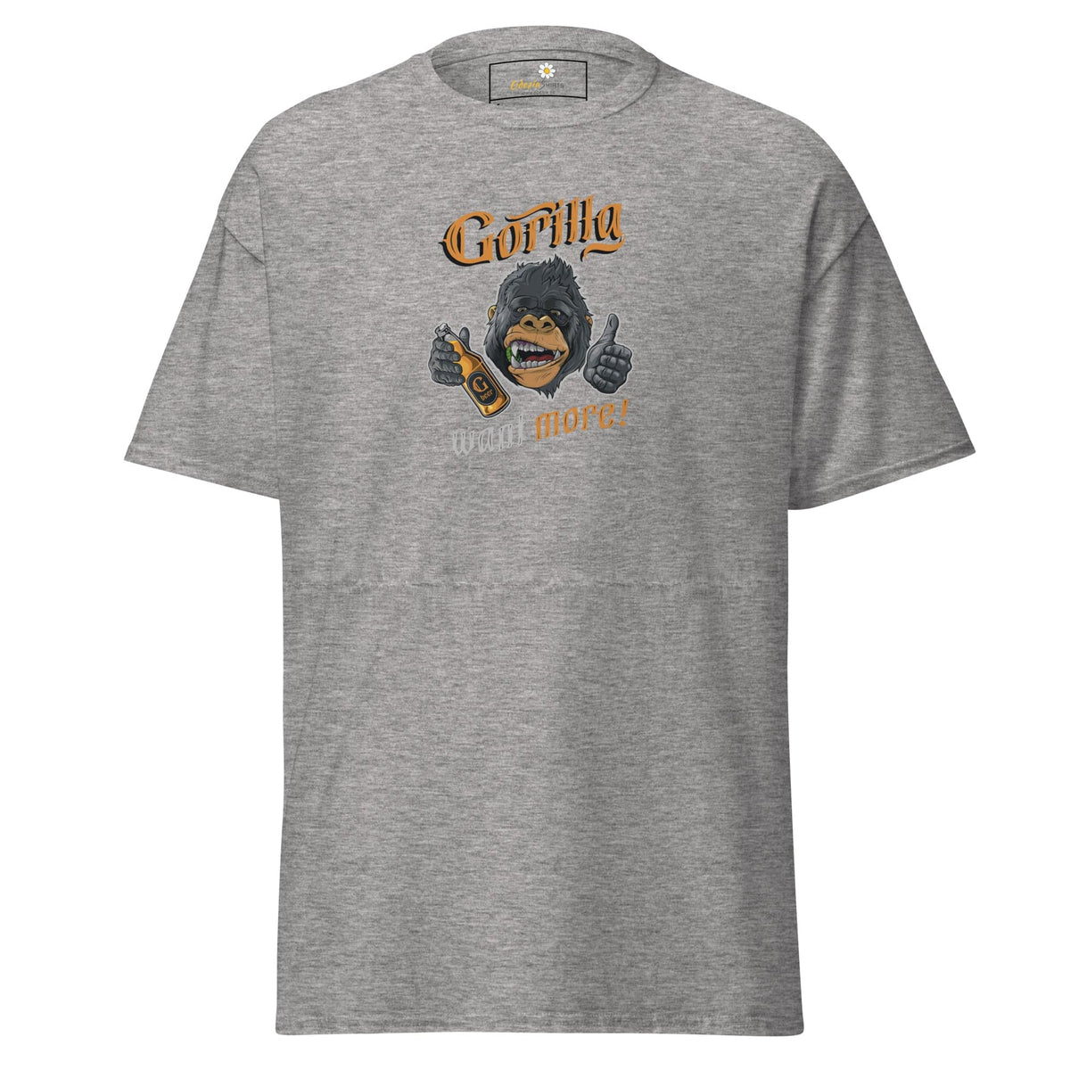 Unisex classic t-shirt - FUN WILD LIFE GORILLA WANT MORE - REGULAR - Sport Grey / S