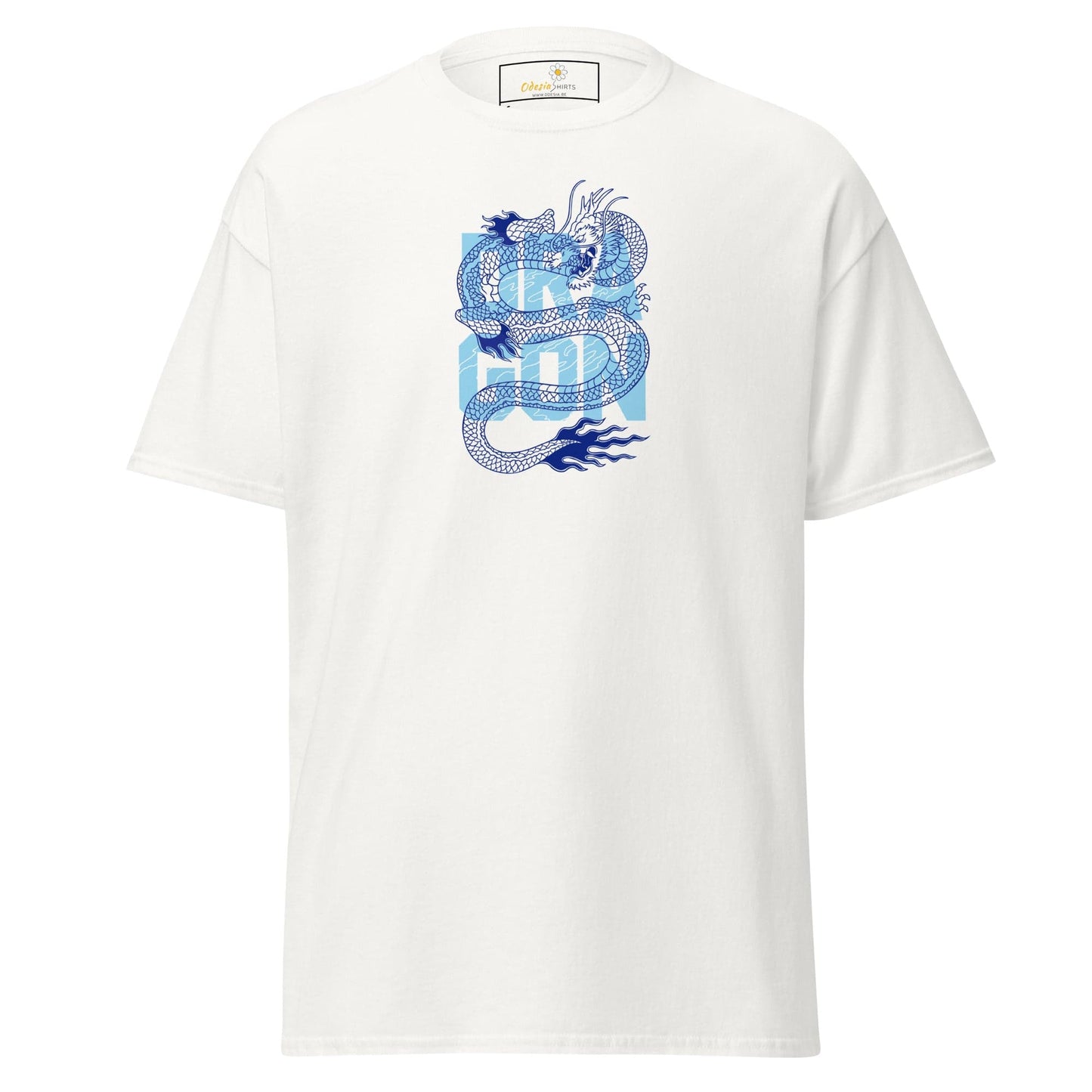 Unisex classic t-shirt - MYSTIC BLUE DRAGON - REGULAR - White / S