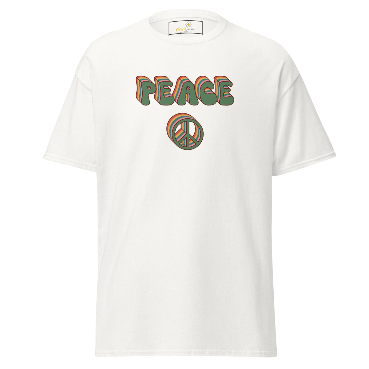 Unisex classic t-shirt - TEXT PEACE - REGULAR - White / S