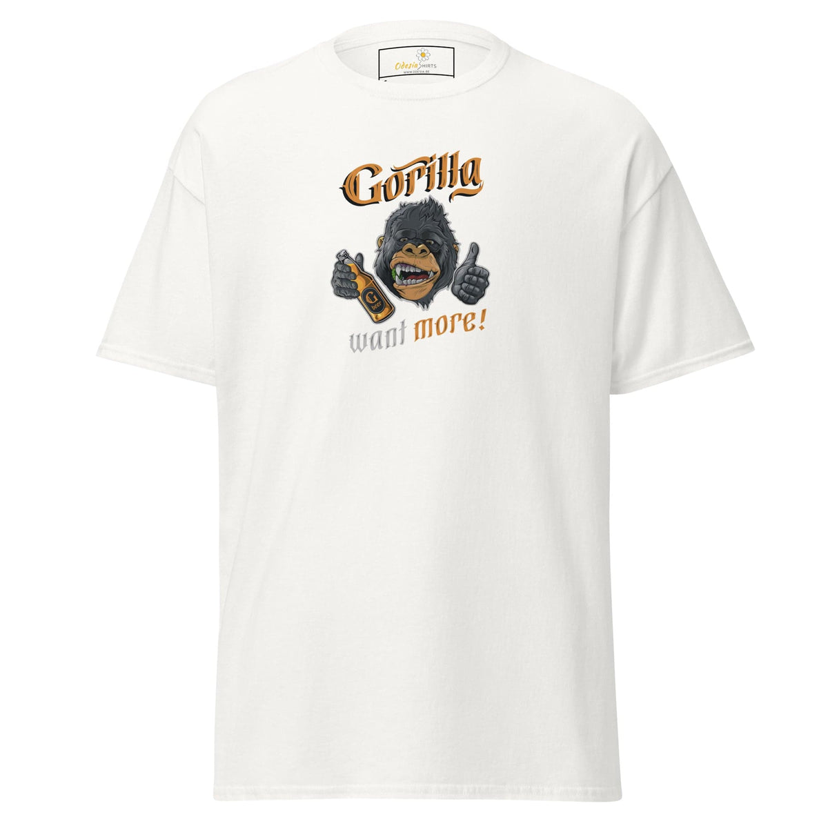 Unisex classic t-shirt - FUN WILD LIFE GORILLA WANT MORE - REGULAR - White / S