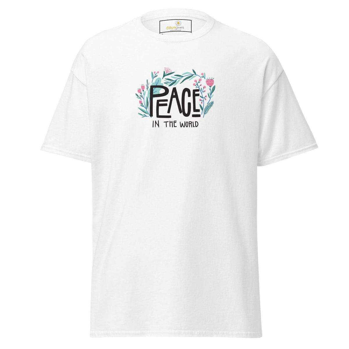 Unisex classic tee - POSITIVE TEXT PEACE IN THE WORLD - REGULAR - White / S