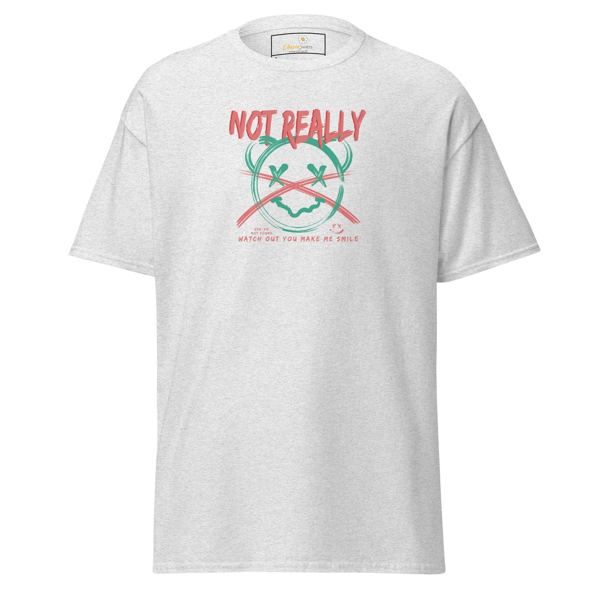 White T-shirt with graphic design, suitable for men and women, available in sizes S to XL