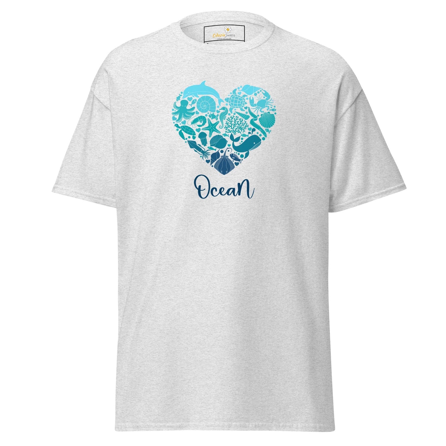 Unisex classic t-shirt - FANTASY SEALIFE HEART OCEAN - REGULAR - Ash / S