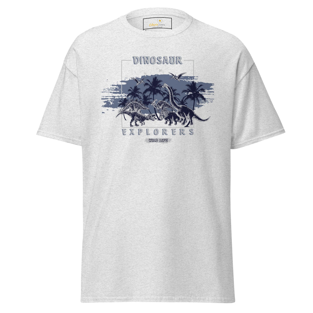 Unisex classic t-shirt - WILD LIFE DINOSAURUS - REGULAR - Ash / S
