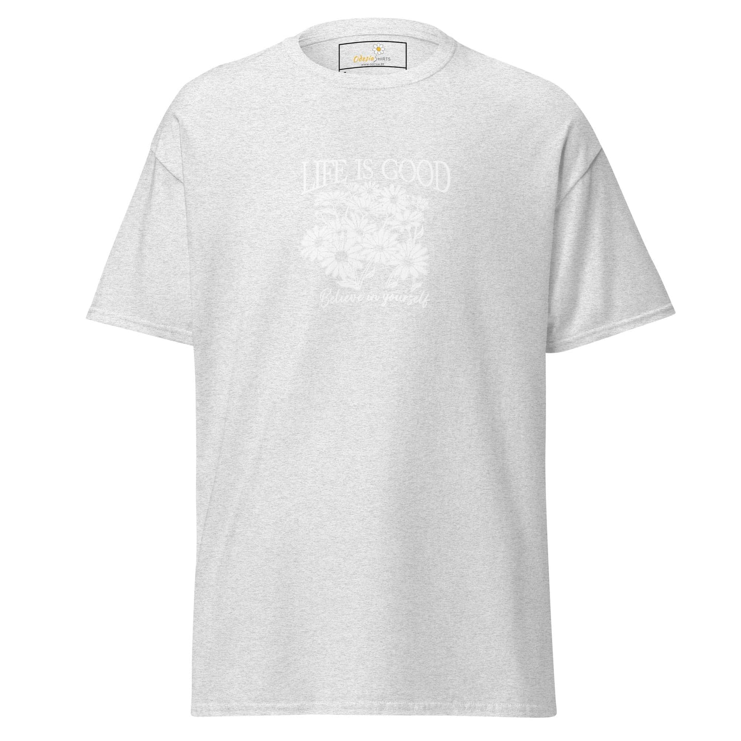 Unisex classic t-shirt - POSITIVE LIFE IS GOOD - REGULAR - Ash / S