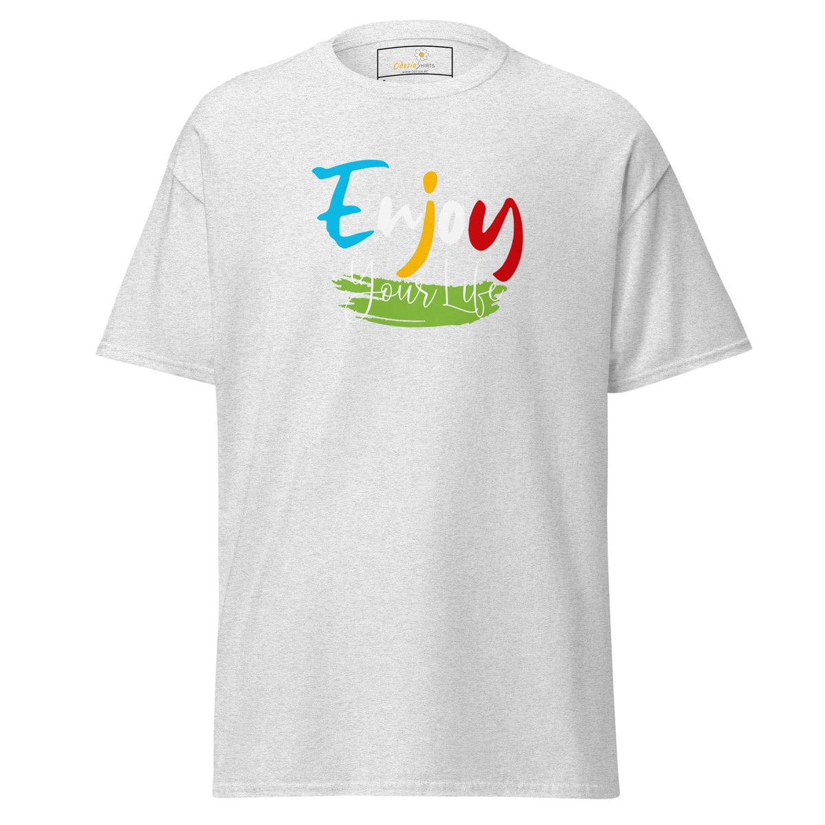Unisex classic t-shirt - POSITIVE ENJOY YOUR LIFE - REGULAR - Ash / S