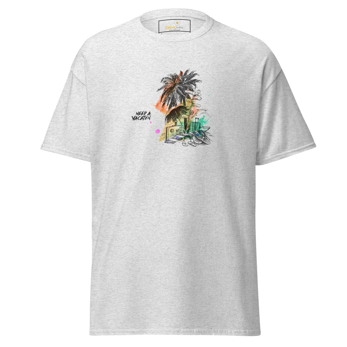 Unisex classic t-shirt - SUMMER NEED A VACATION - REGULAR - Ash / S
