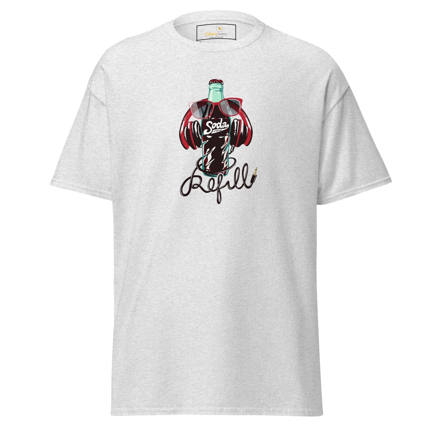 White T-shirt with soda bottle graphic from T-SHIRT DESIGN TEE for Men and Women