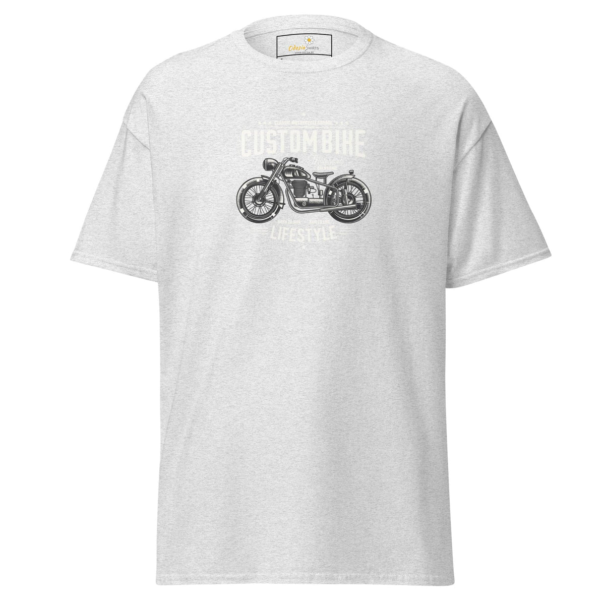 Unisex classic t-shirt - MOTOR CUSTOM BIKE - REGULAR - Ash / S