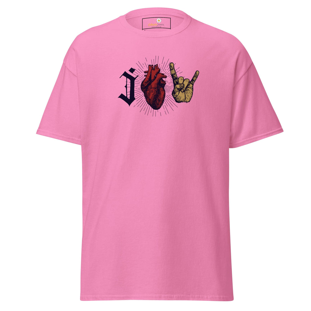 Unisex classic t-shirt - MUSIC I LOVE ROCK AND ROLL - REGULAR - Azalea / S