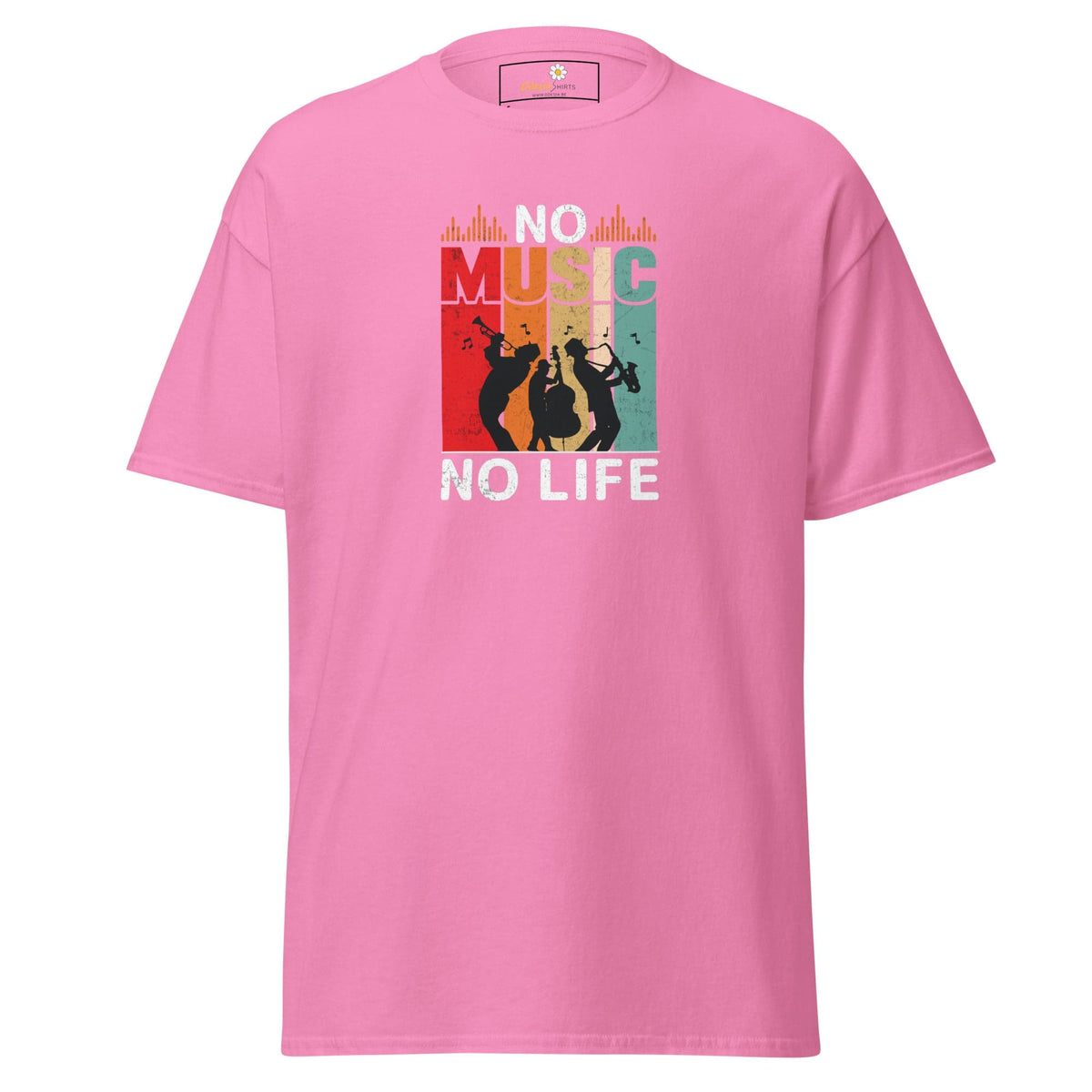 Unisex classic t-shirt - MUSIC NO MUSIC NO LIFE - REGULAR - Azalea / S