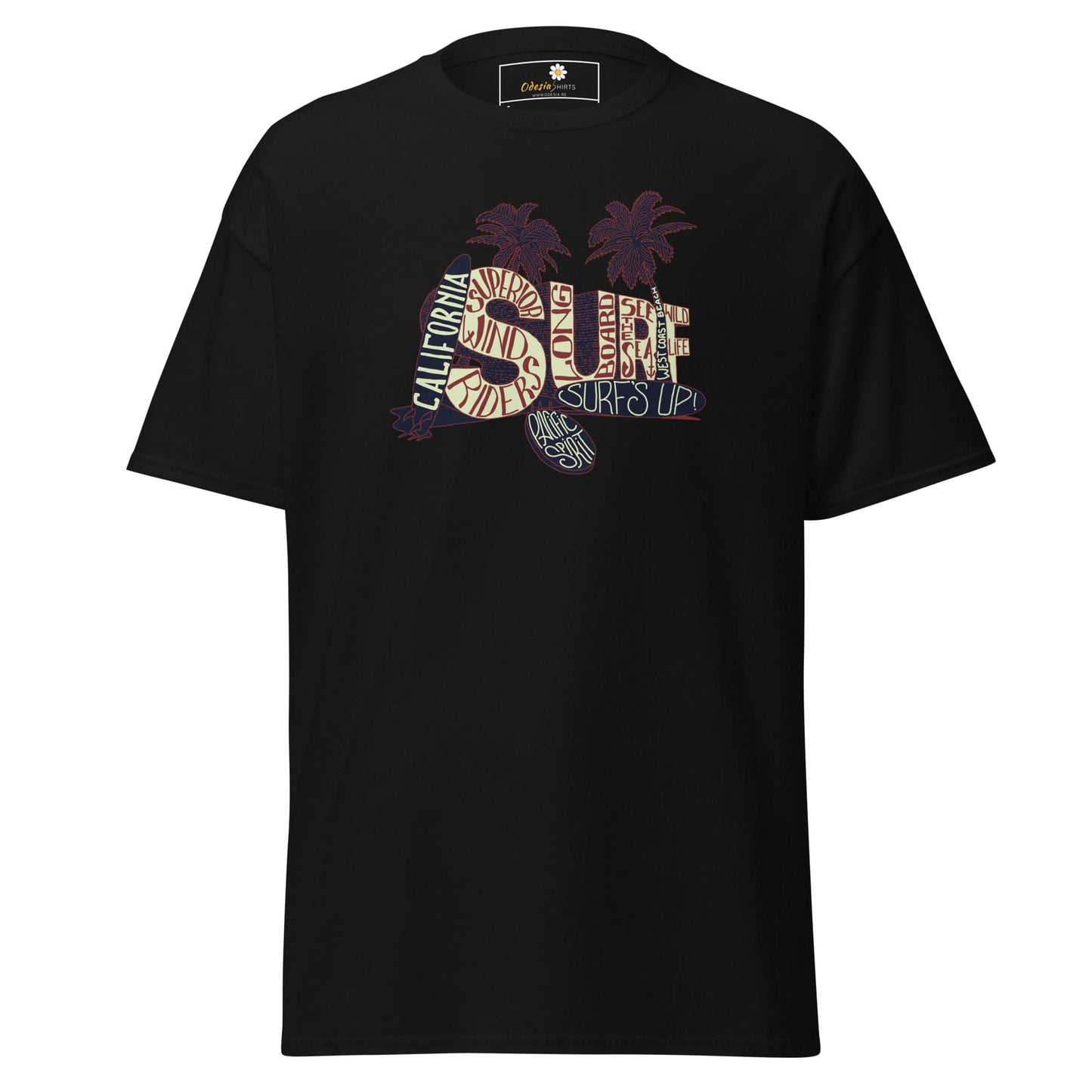 Unisex classic t-shirt - SUMMER SURF CALIFORNIA - REGULAR - Black / S
