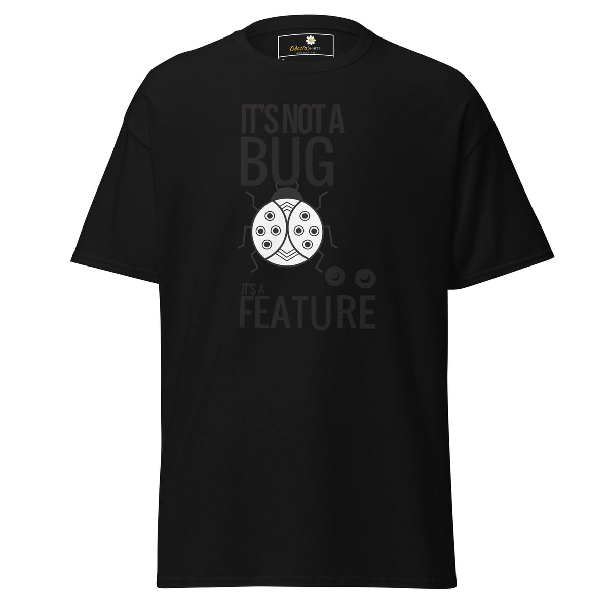 Black T-shirt with bug graphic from T-SHIRT DESIGN TEE for Men and Women in sizes S to XL