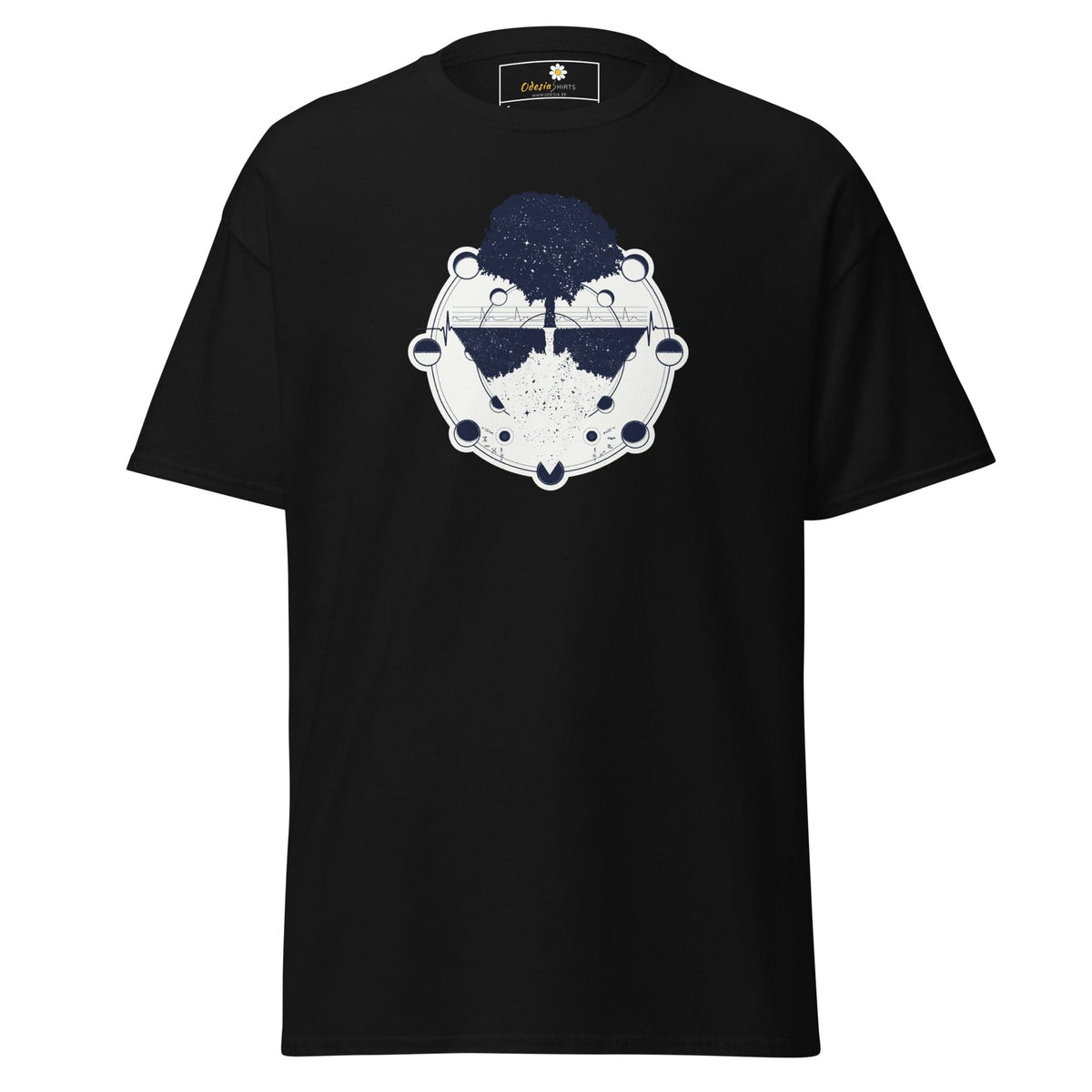 Black graphic t-shirt displayed in T-SHIRT DESIGN TEE for men and women S to XL size
