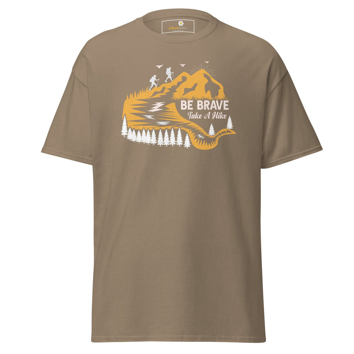 Unisex classic t-shirt - ADVENTURE BE BRAVE WANDER - REGULAR - Brown Savana / S