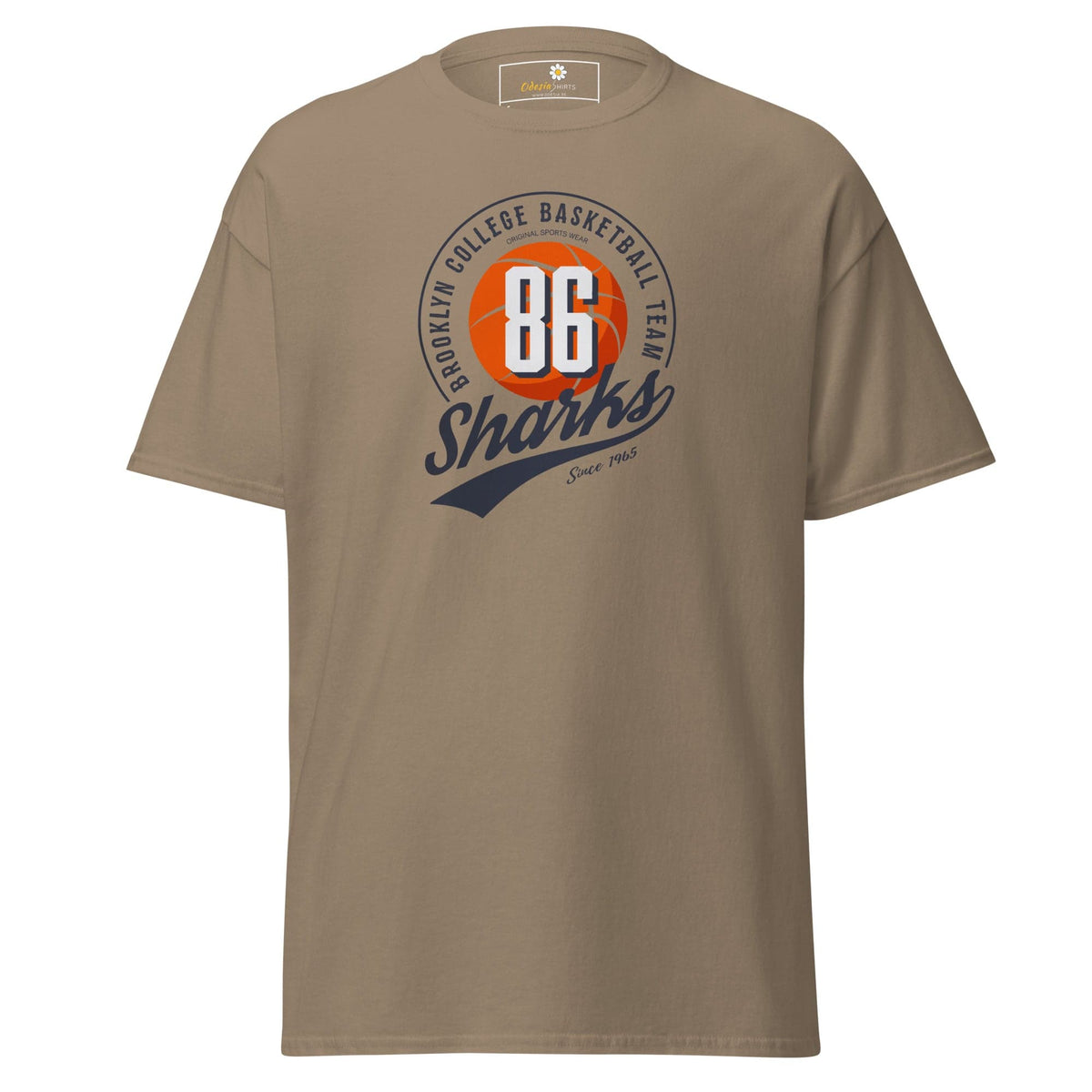 Unisex classic t-shirt - SPORT 86 SHARKS - REGULAR - Brown Savana / S