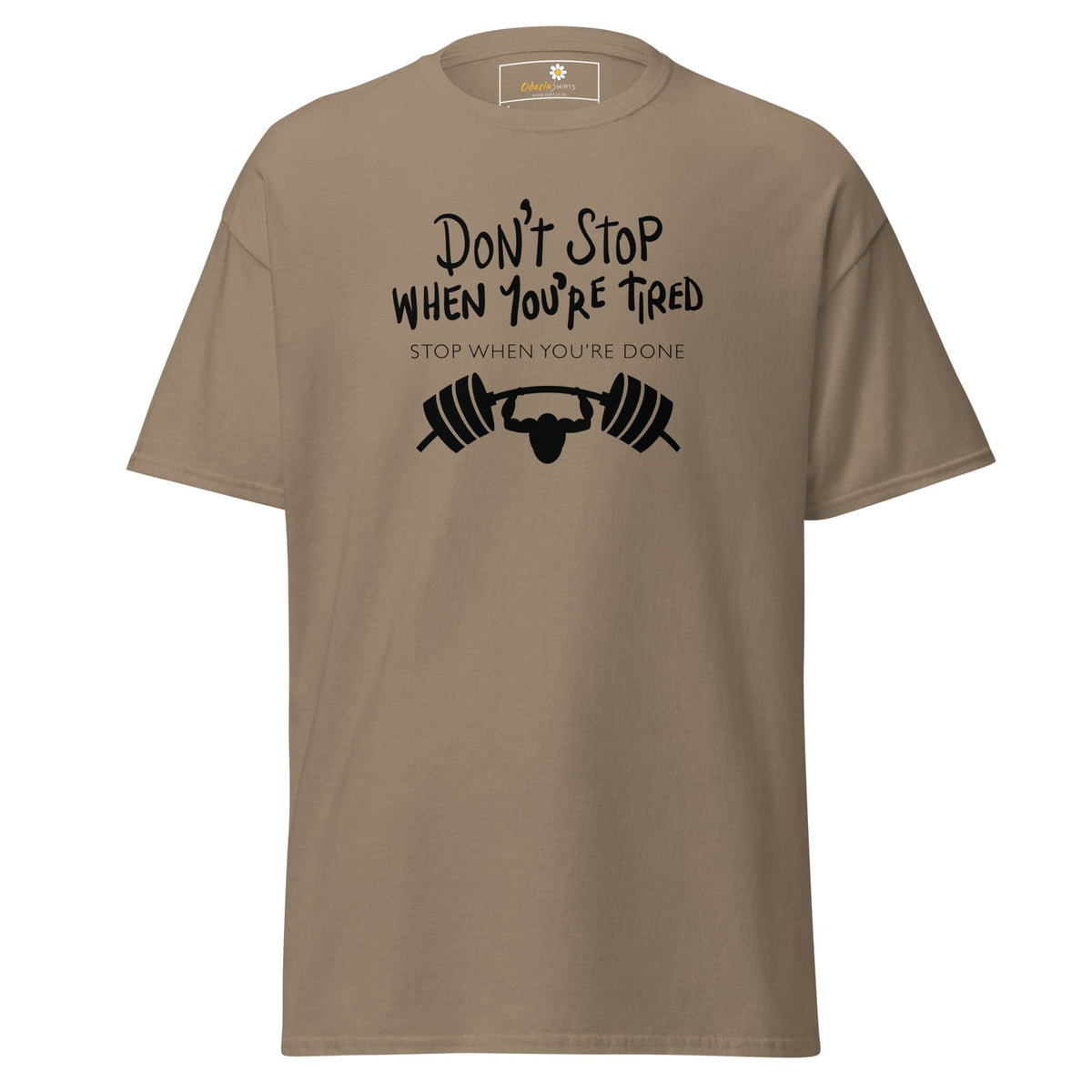 Unisex classic t-shirt - SPORT DONT STOP TIRED STOP DONE - REGULAR - Brown Savana / S