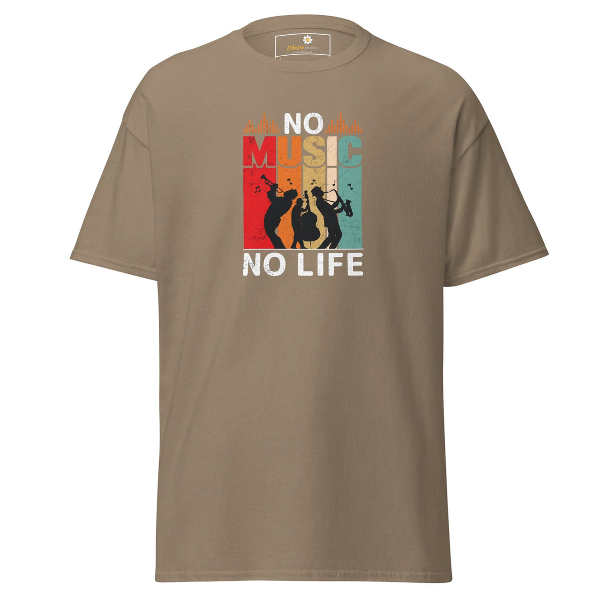 Unisex classic t-shirt - MUSIC NO MUSIC NO LIFE - REGULAR - Brown Savana / S