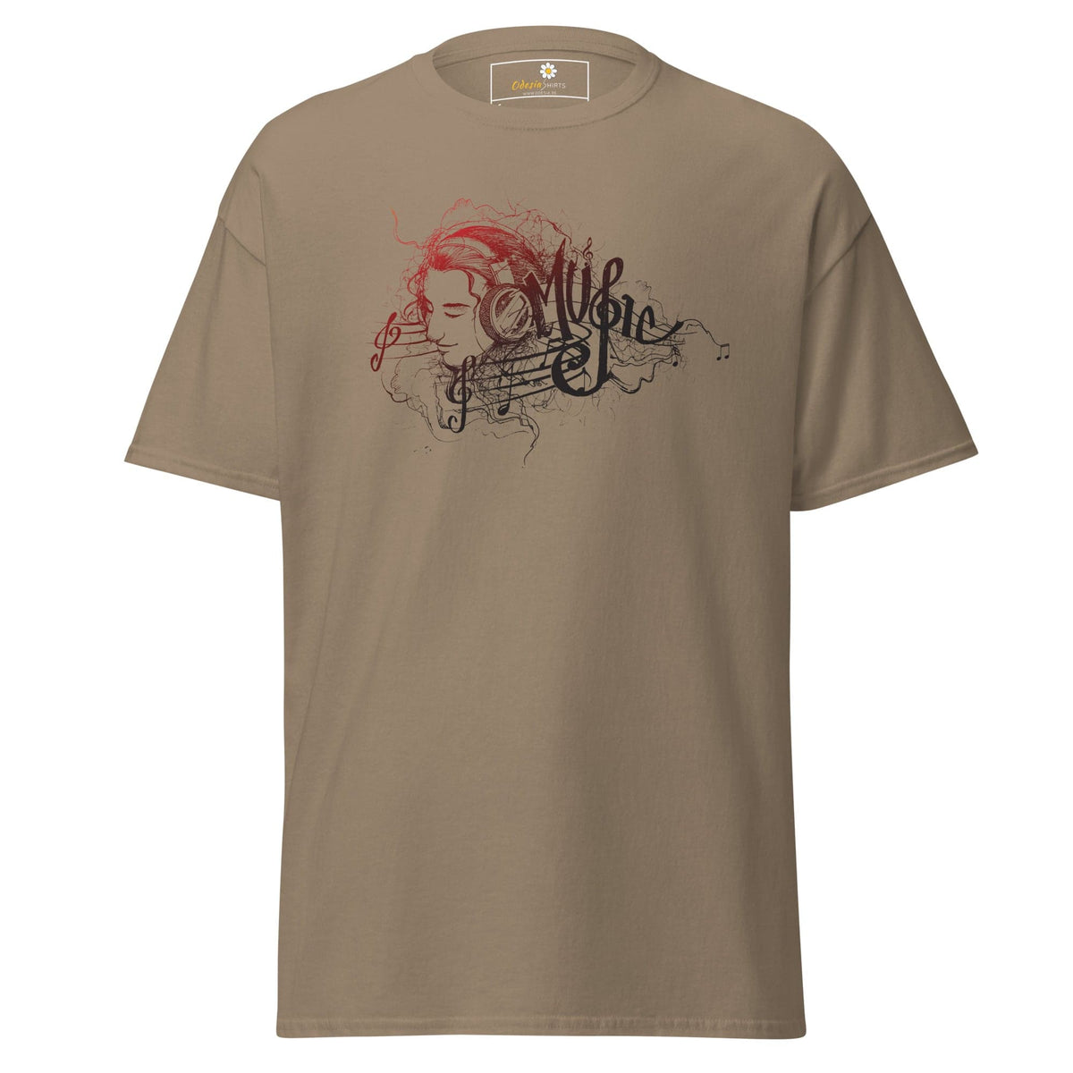Unisex classic t-shirt - MUSIC GIRL HEADPHONE - REGULAR - Brown Savana / S