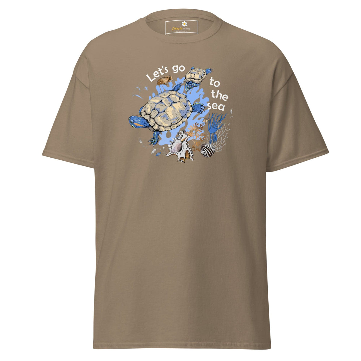 Unisex classic t-shirt - WILD LIFE TORTOISE LET GO SEA - REGULAR - Brown Savana / S